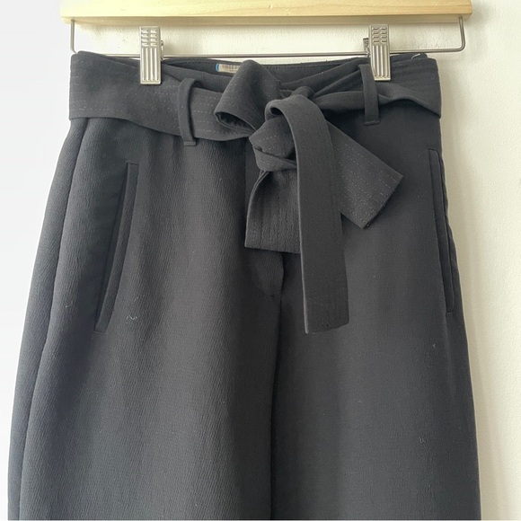Aritzia Tie Front Pants Wilfred Black high rise trousers waist tie 00 office - Picture 3 of 8